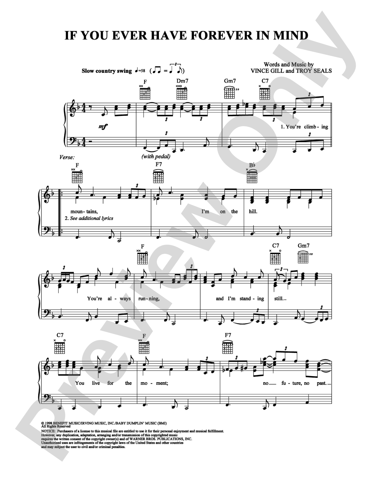 If You Ever Have Forever In Mind: Piano/Vocal/Chords Digital Sheet Music