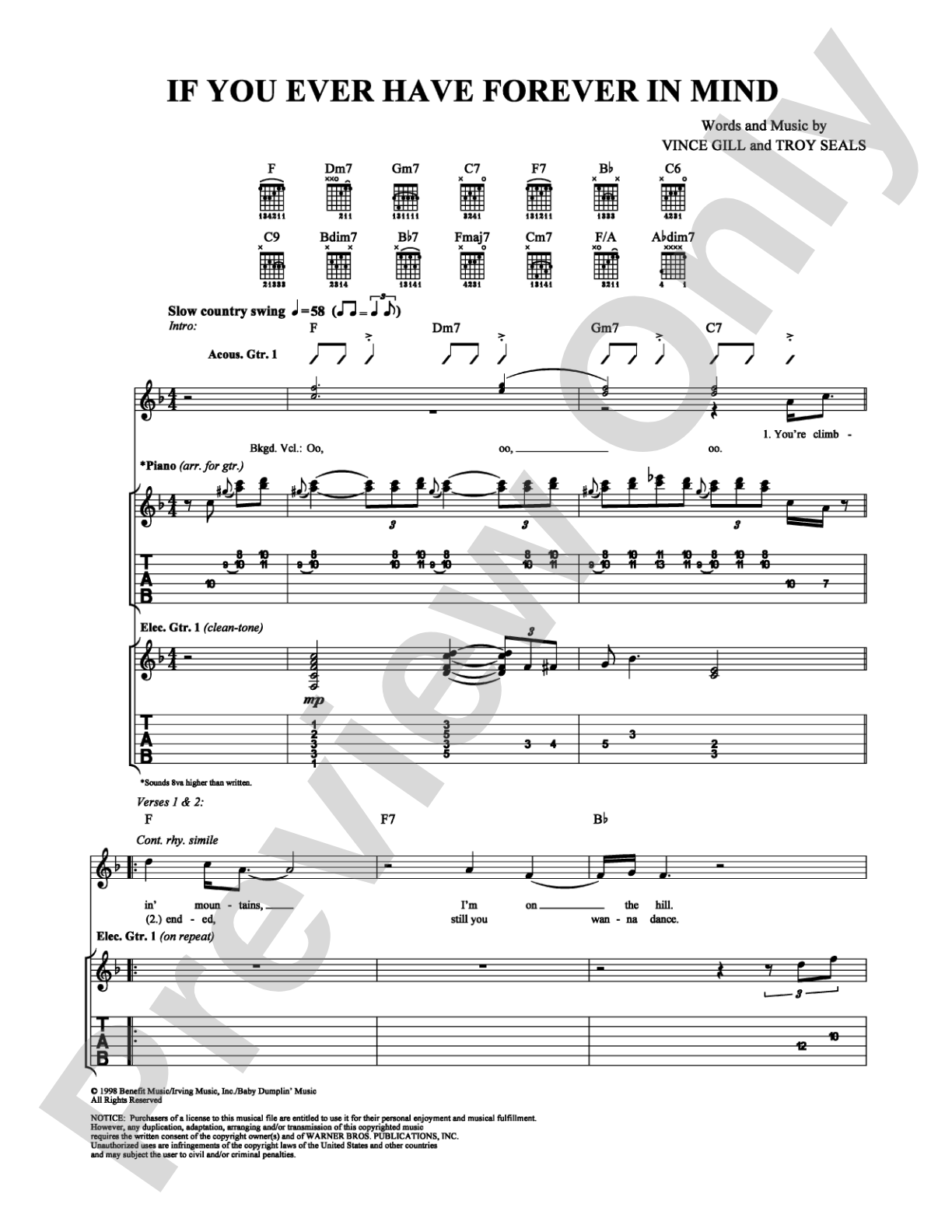 If You Ever Have Forever in Mind: Guitar TAB Digital Sheet Music