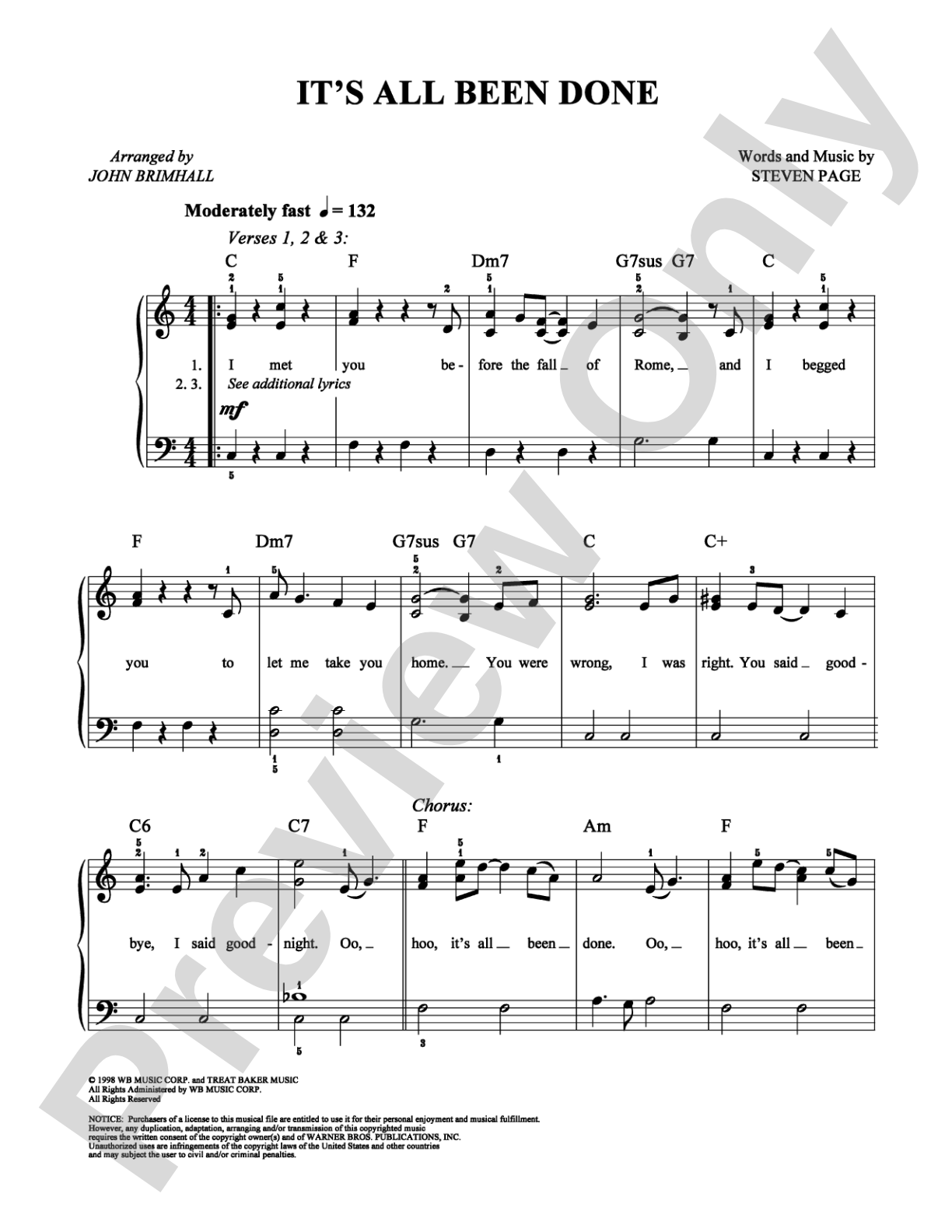 It's All Been Done: Easy Piano Digital Sheet Music