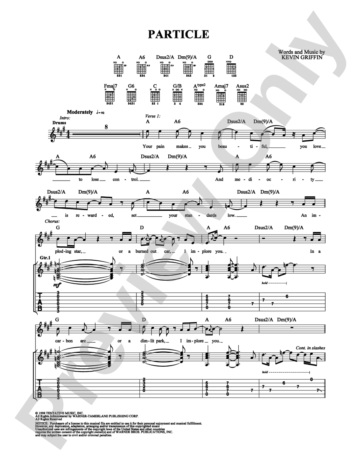 Particle: Guitar TAB Digital Sheet Music