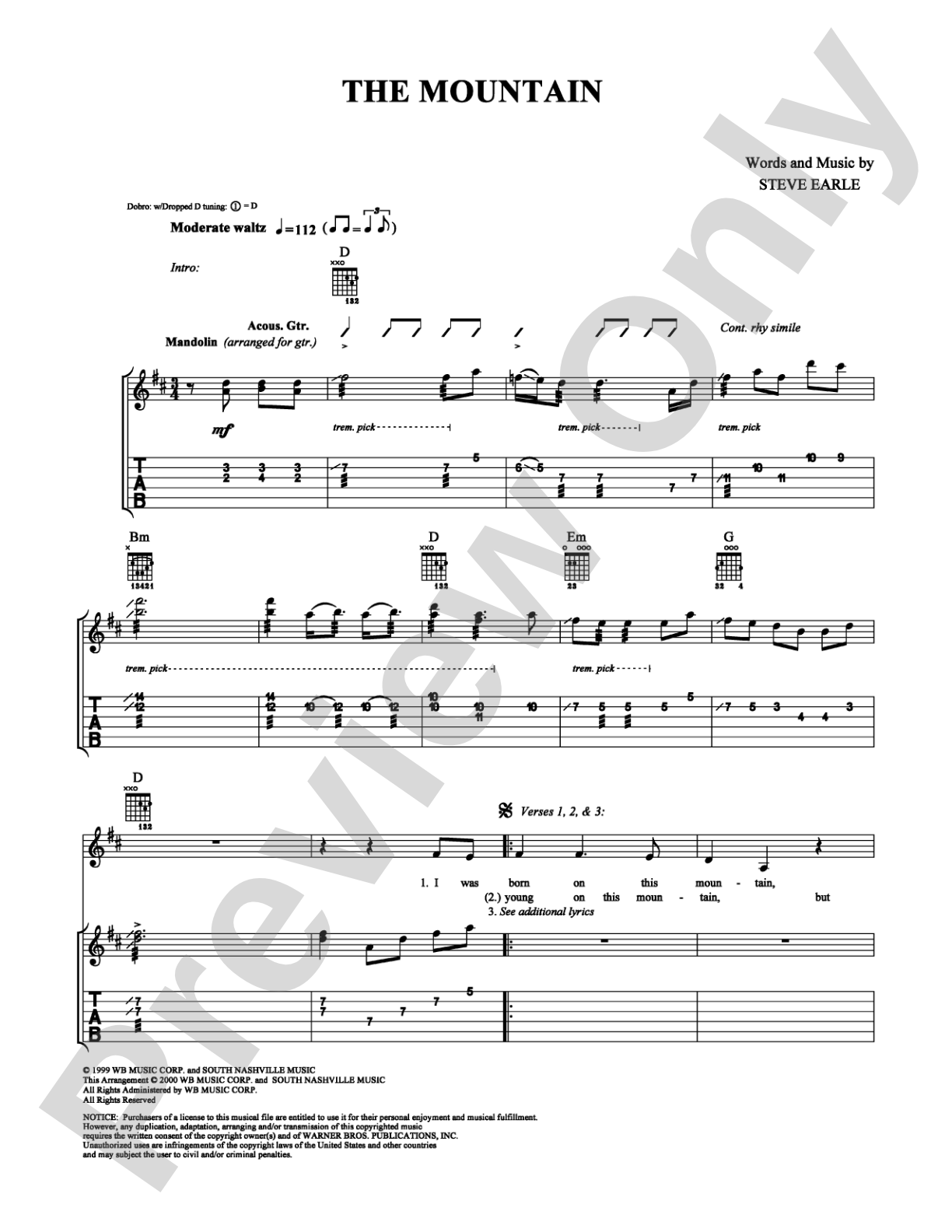 The Mountain: Guitar TAB Digital Sheet Music