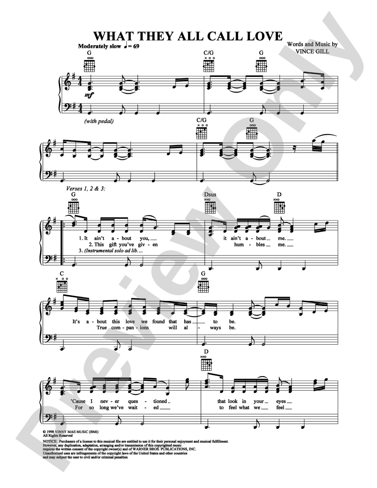 What They All Call Love: Piano/Vocal/Chords Digital Sheet Music