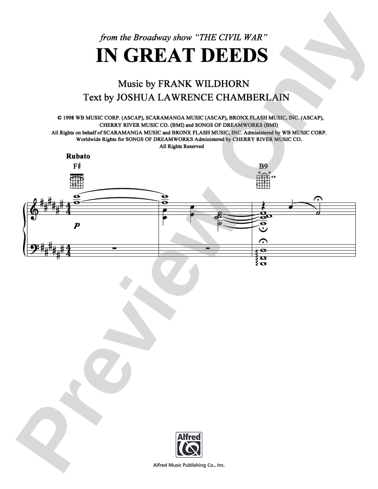 In Great Deeds: Piano/Vocal/Chords Digital Sheet Music