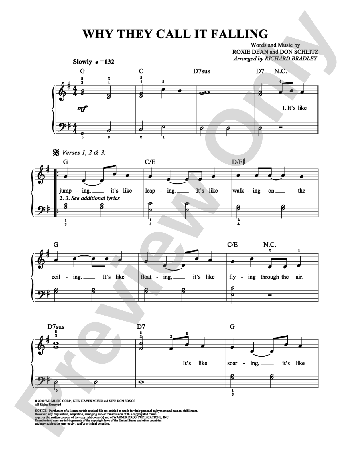 Why They Call It Falling: Easy Piano Digital Sheet Music