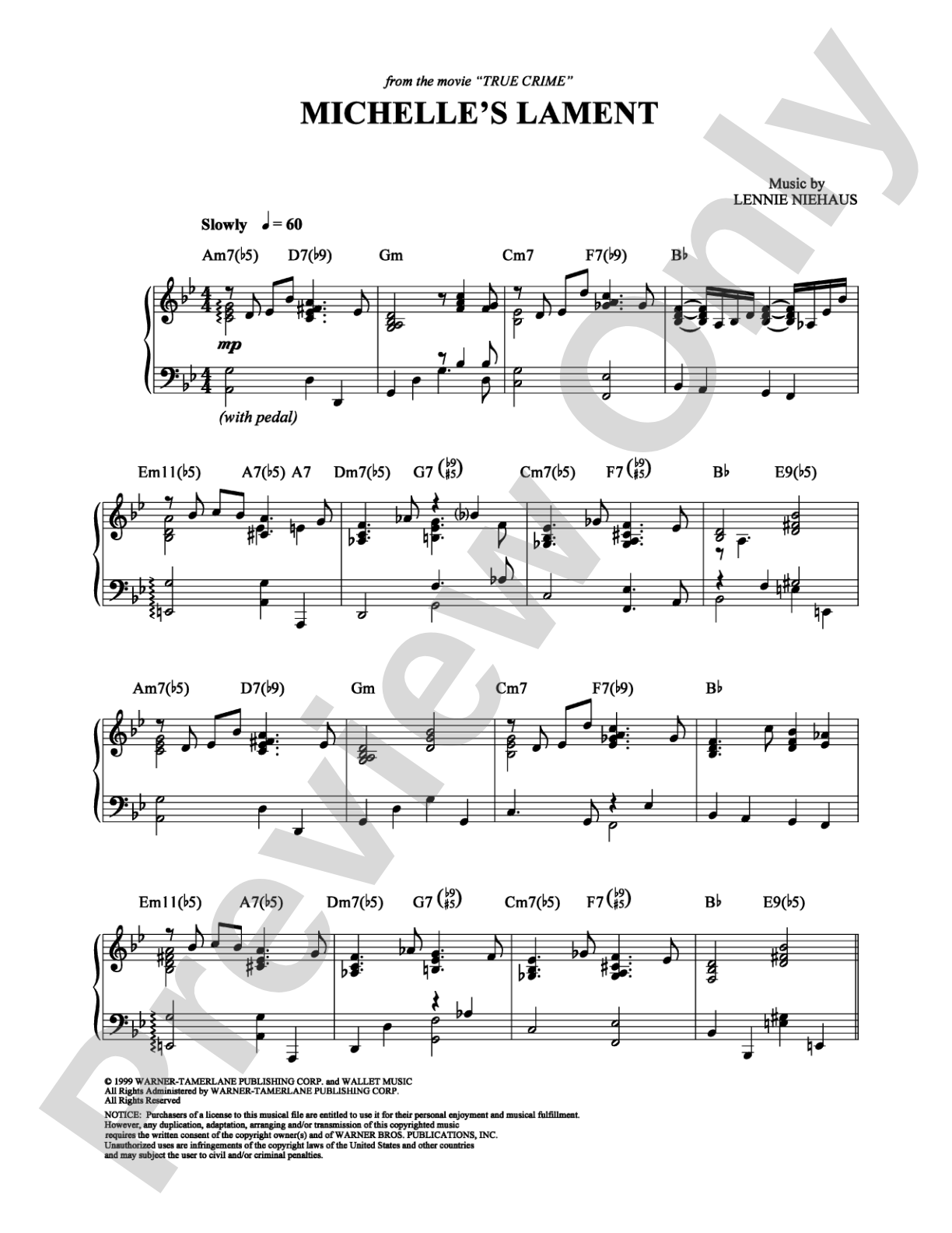 Michelle's Lament: Piano Digital Sheet Music