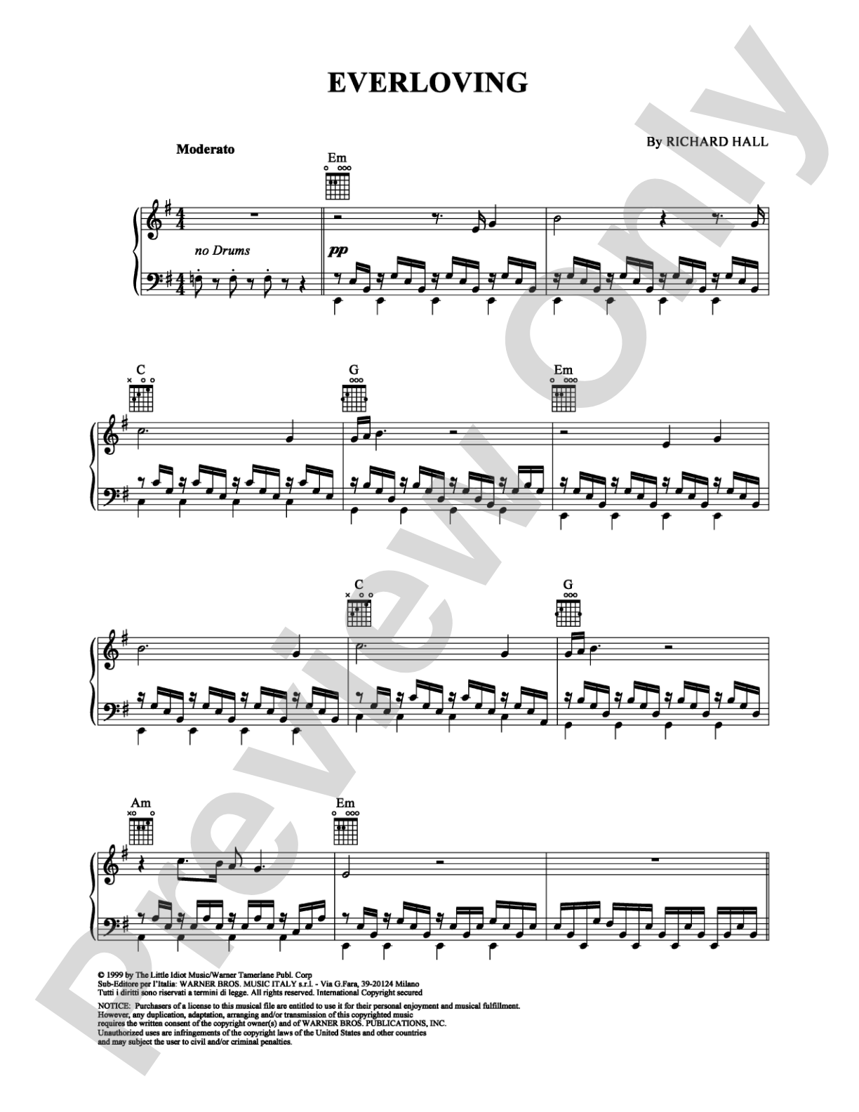 Everloving: Piano Digital Sheet Music