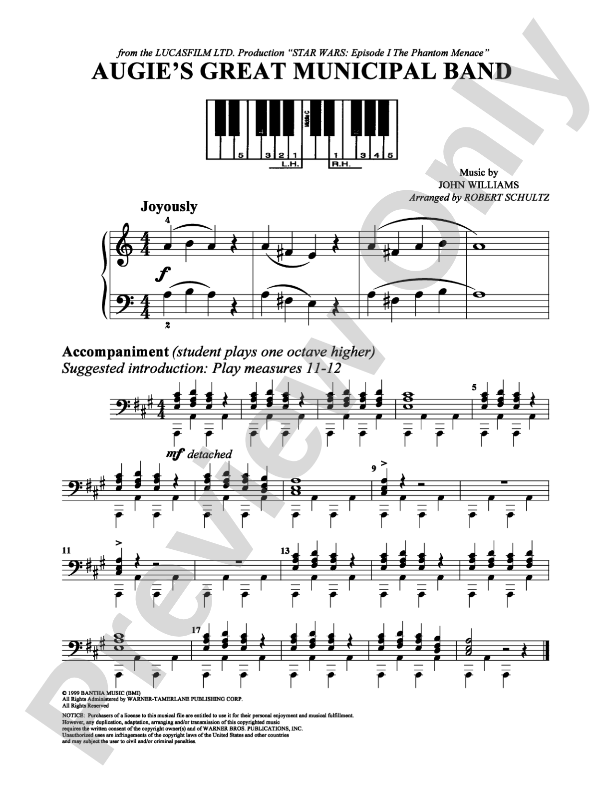 Augie's Great Municipal Band: Easy Piano Digital Sheet Music