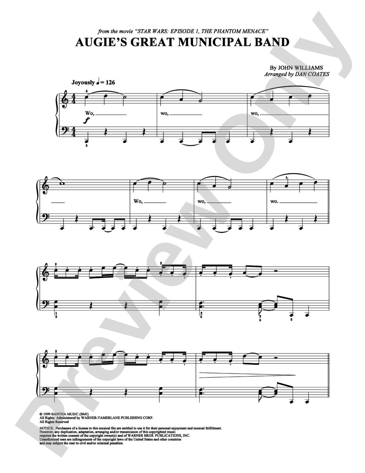 Augie's Great Municipal Band: Easy Piano Digital Sheet Music