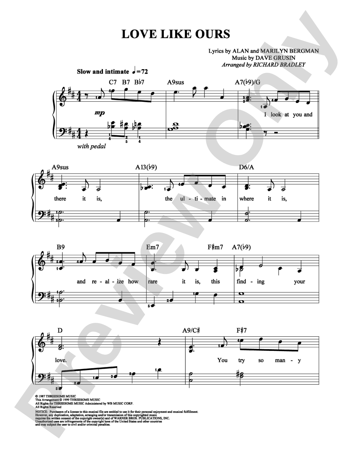 Love Like Ours: Easy Piano Digital Sheet Music