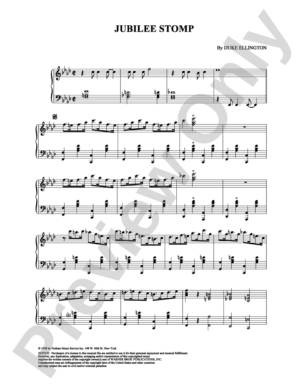 Jubilee Stomp: Piano Digital Sheet Music
