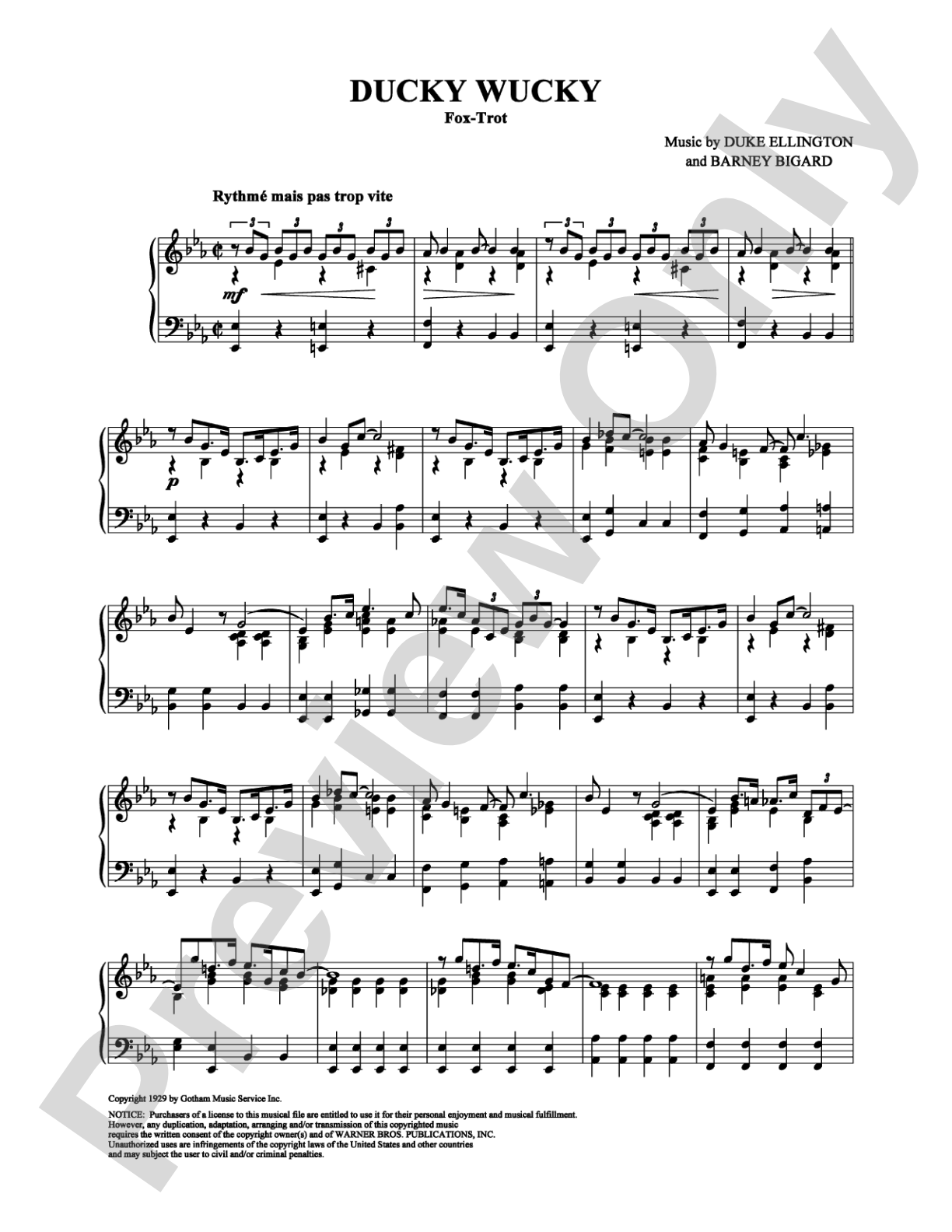 Ducky Wucky: Piano Digital Sheet Music