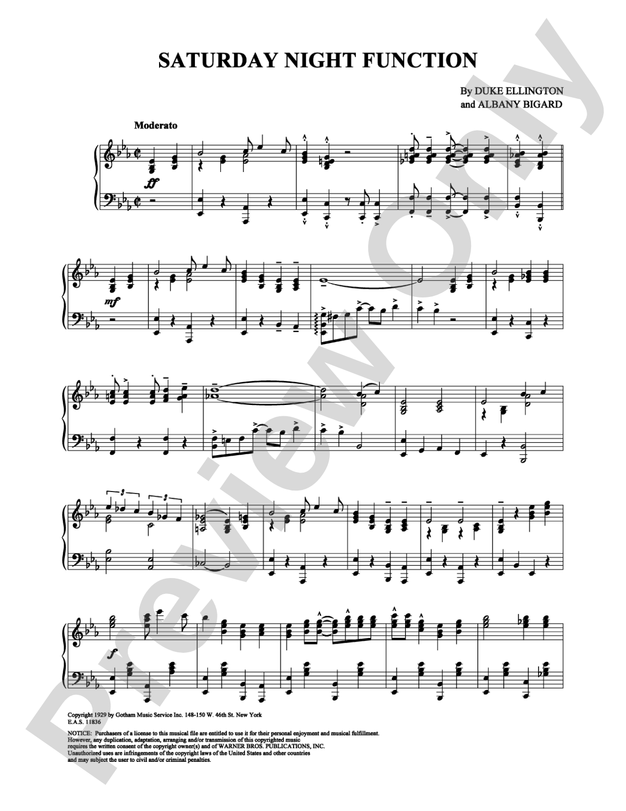 Saturday Night Function: Piano Digital Sheet Music
