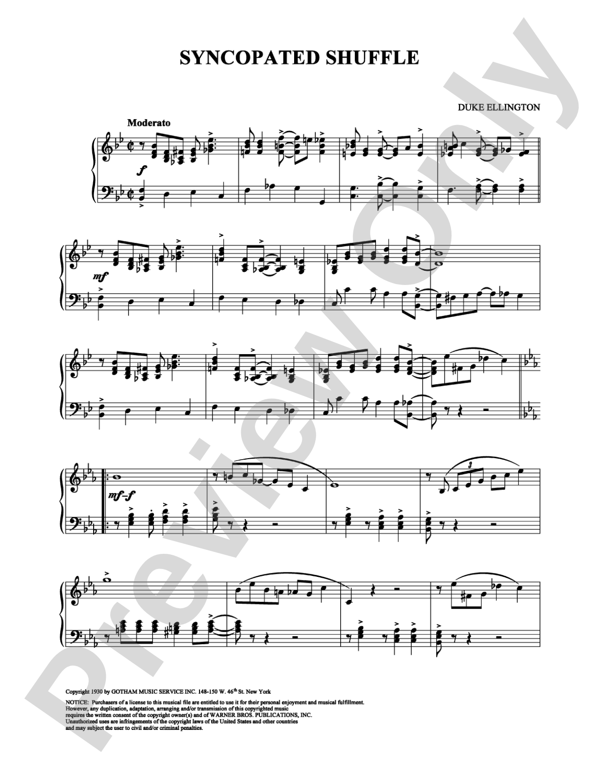 Syncopated Shuffle: Piano Digital Sheet Music