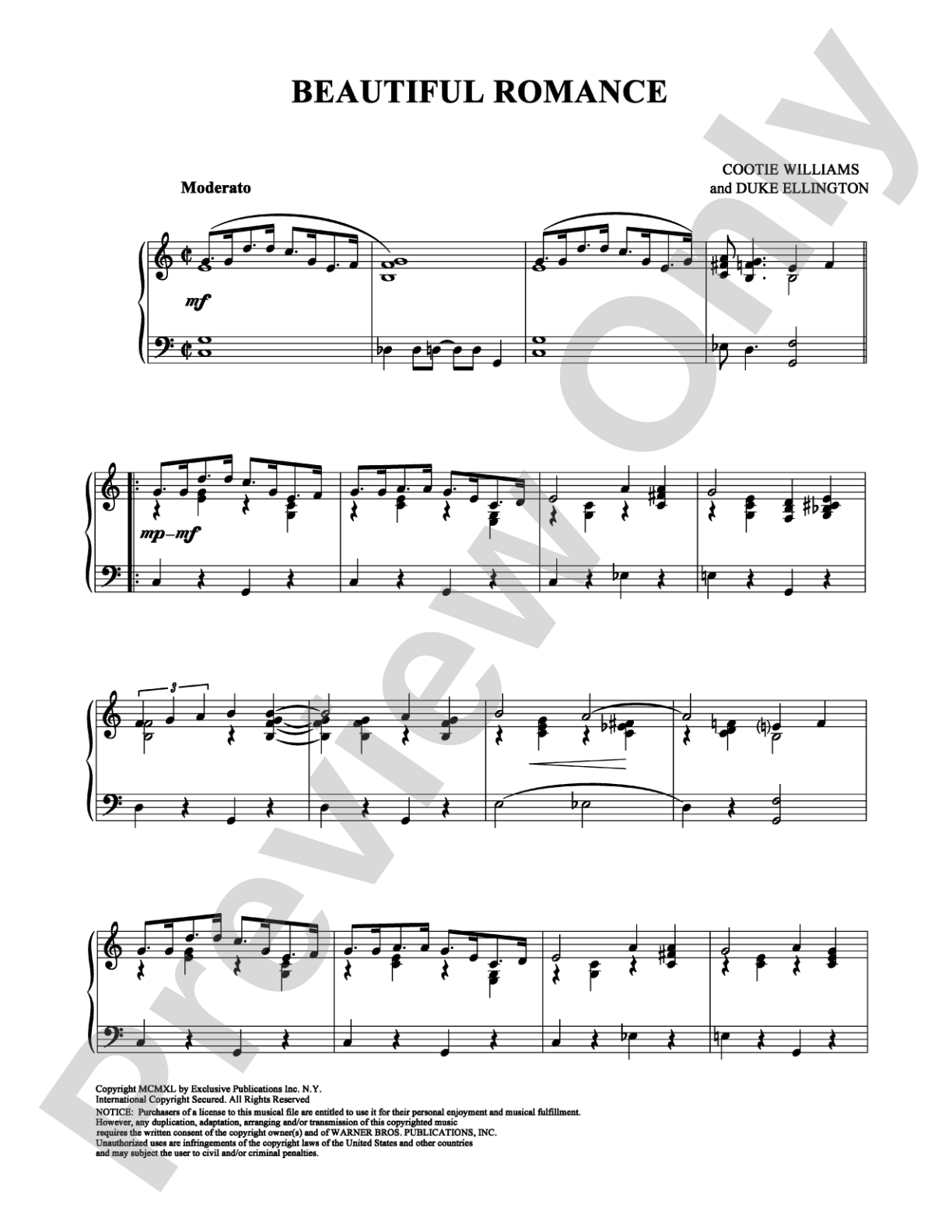 Beautiful Romance: Piano Digital Sheet Music