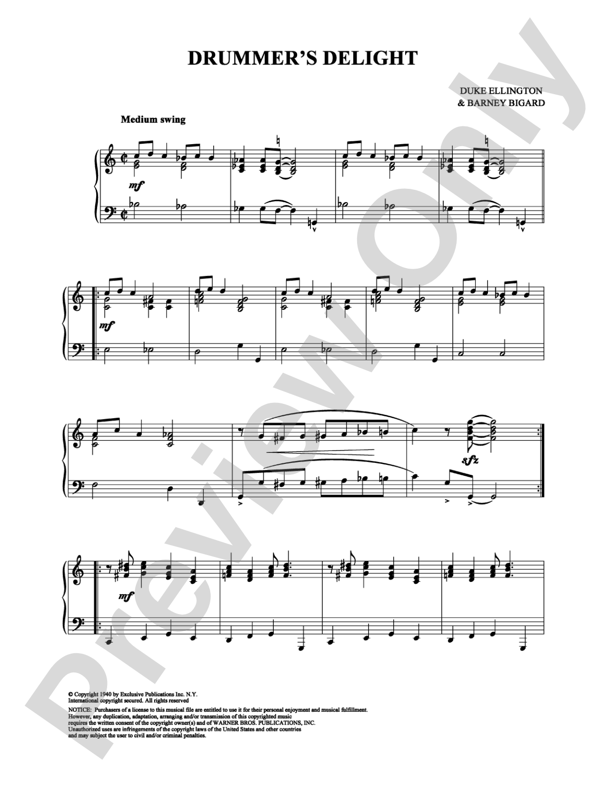 Drummer's Delight: Piano Digital Sheet Music