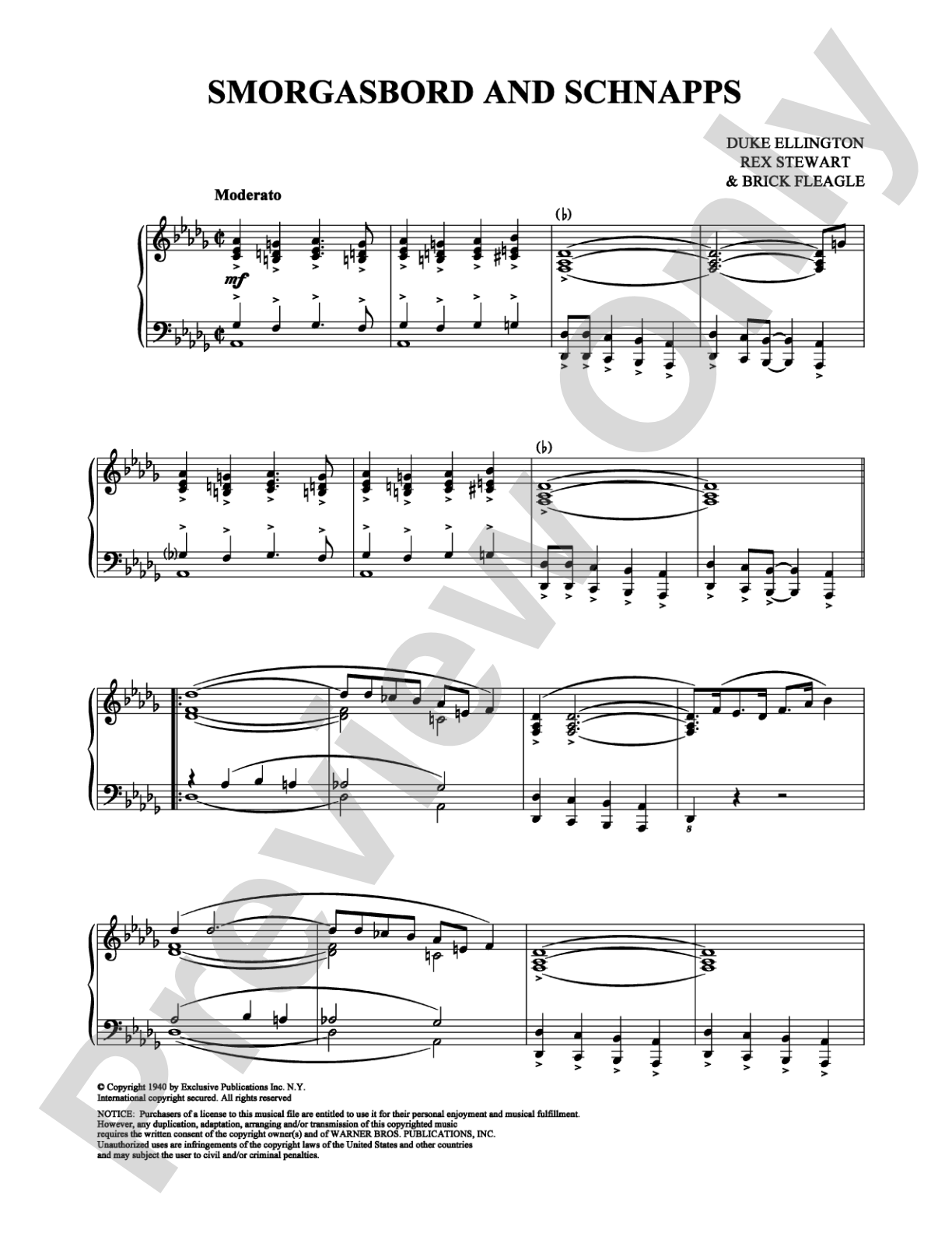 Smorgasbord and Schnapps: Piano Digital Sheet Music