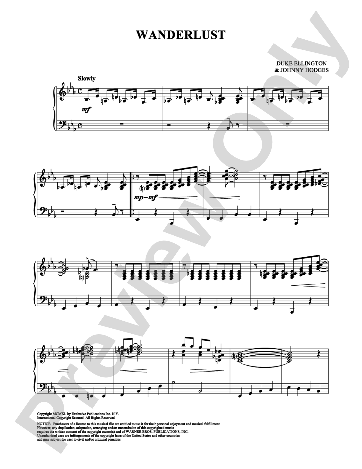 Wanderlust: Piano Digital Sheet Music