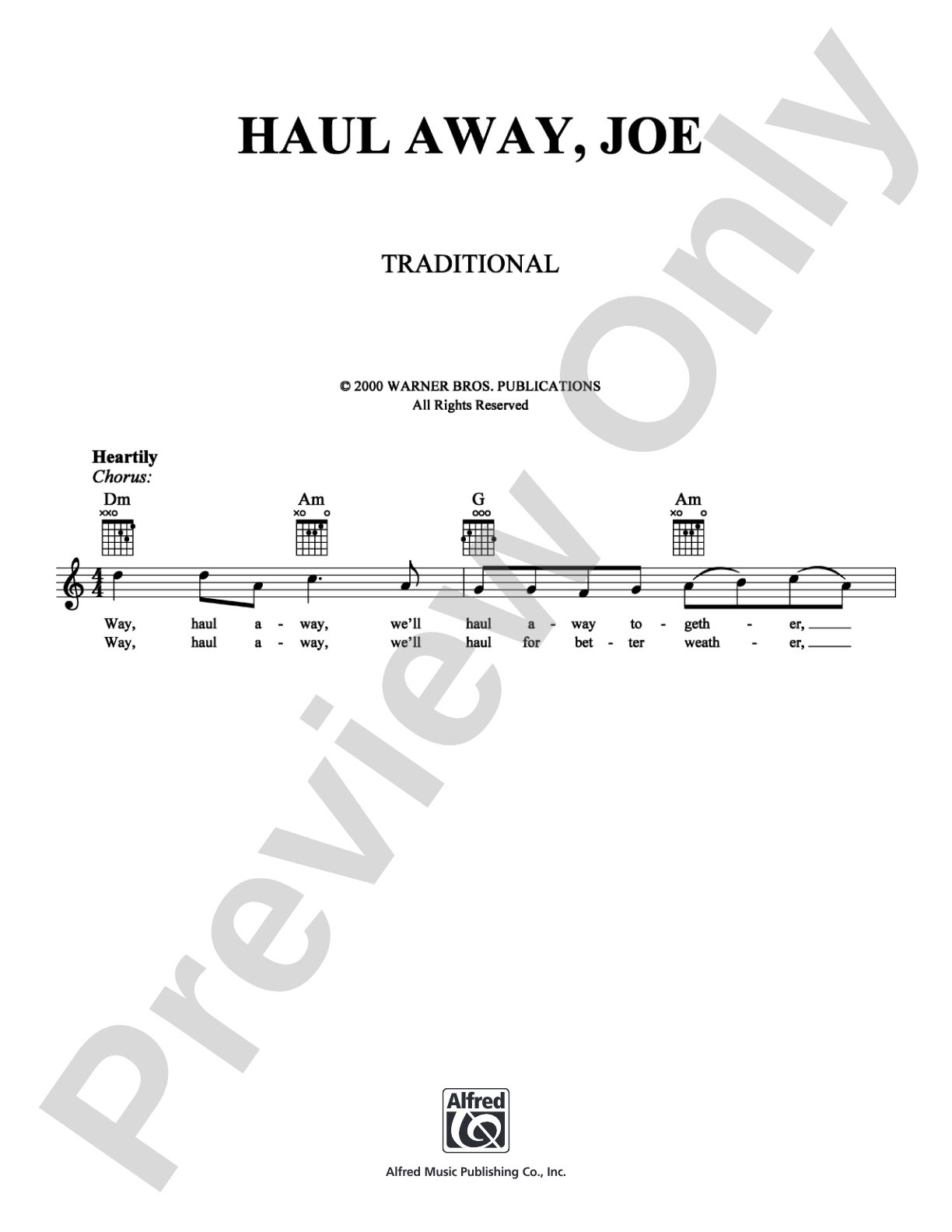 Haul Away, Joe: Lead Sheet Digital Sheet Music