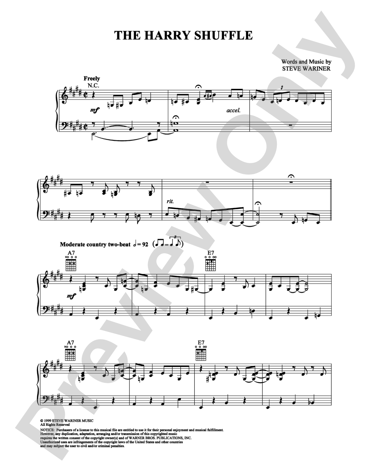 The Harry Shuffle: Piano/Vocal/Chords Digital Sheet Music