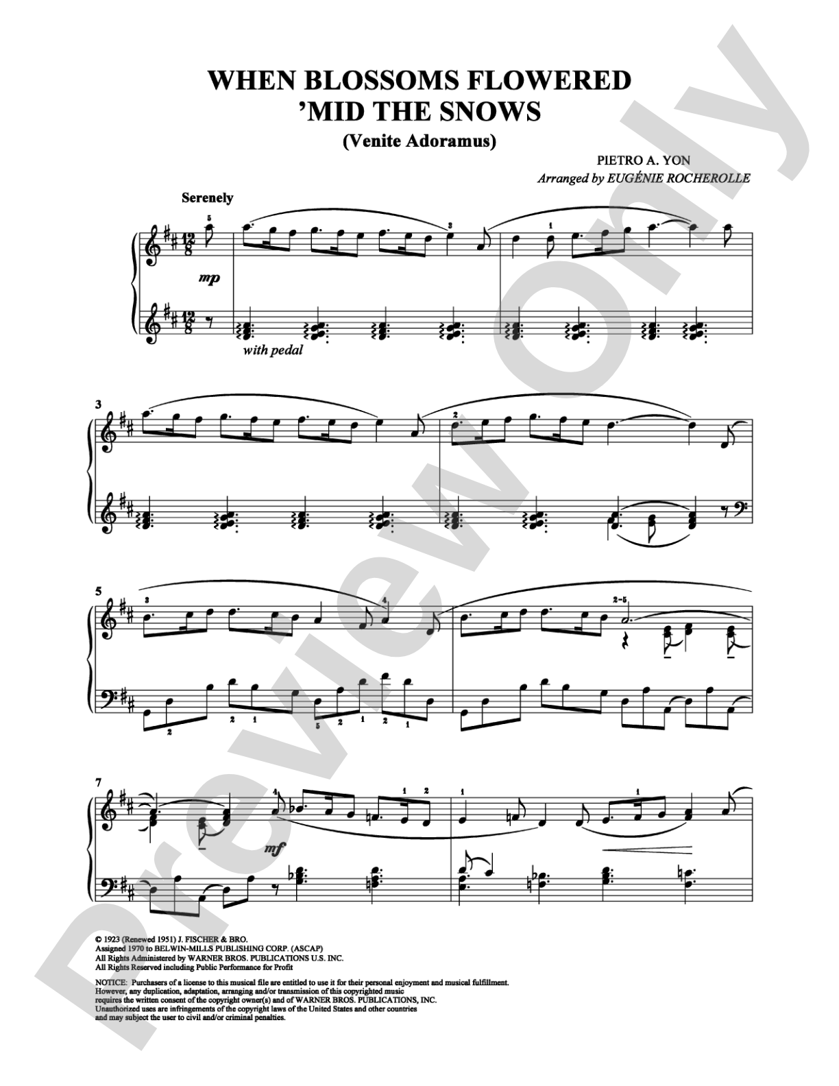 When Blossoms Flowered 'mid the Snows: Piano Digital Sheet Music