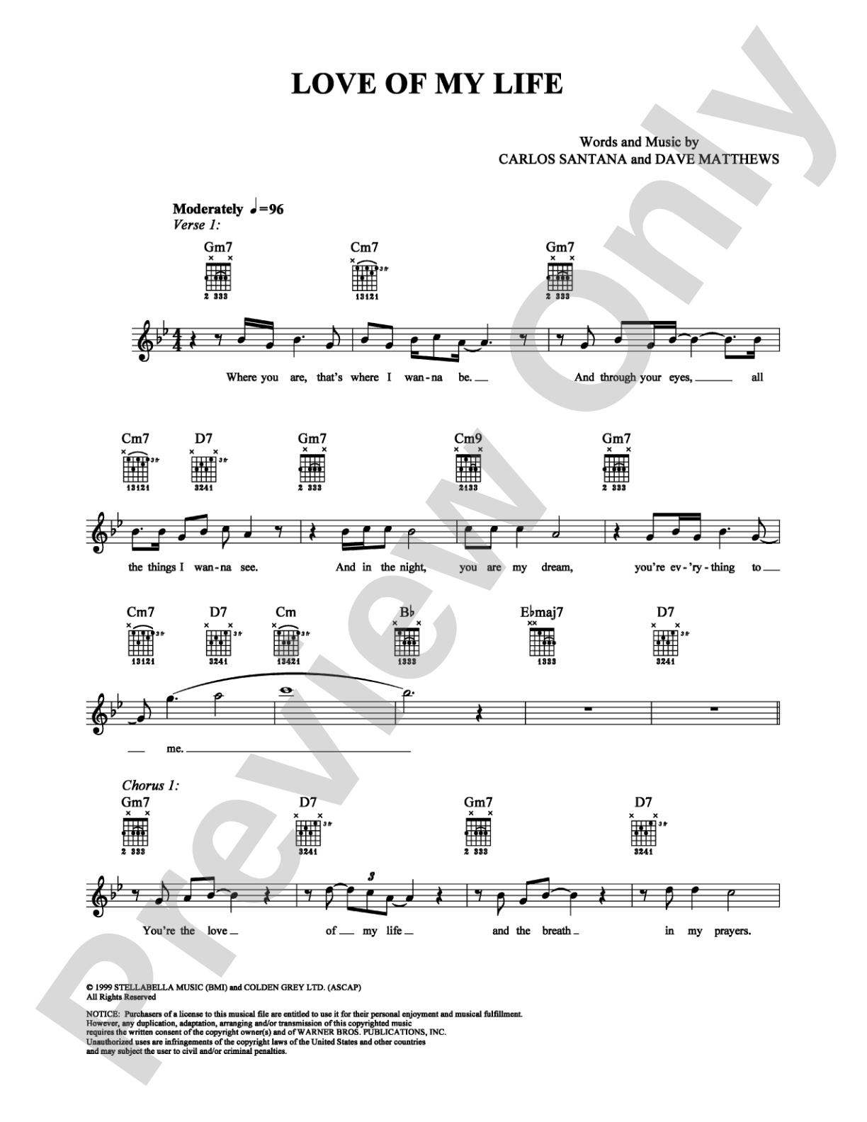 Love of My Life: Easy Guitar Digital Sheet Music