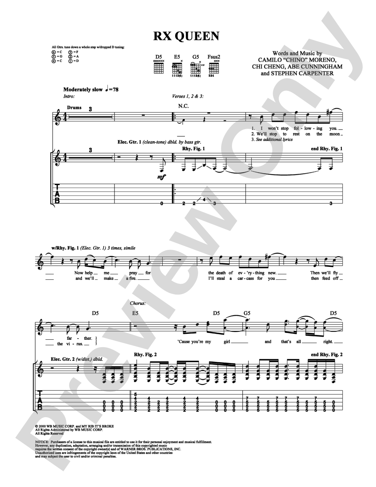 RX Queen: Guitar TAB Digital Sheet Music