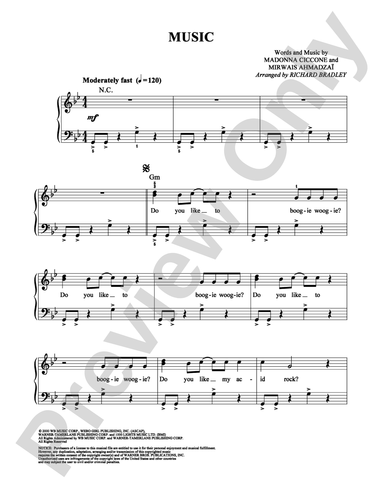 Music: Easy Piano Digital Sheet Music