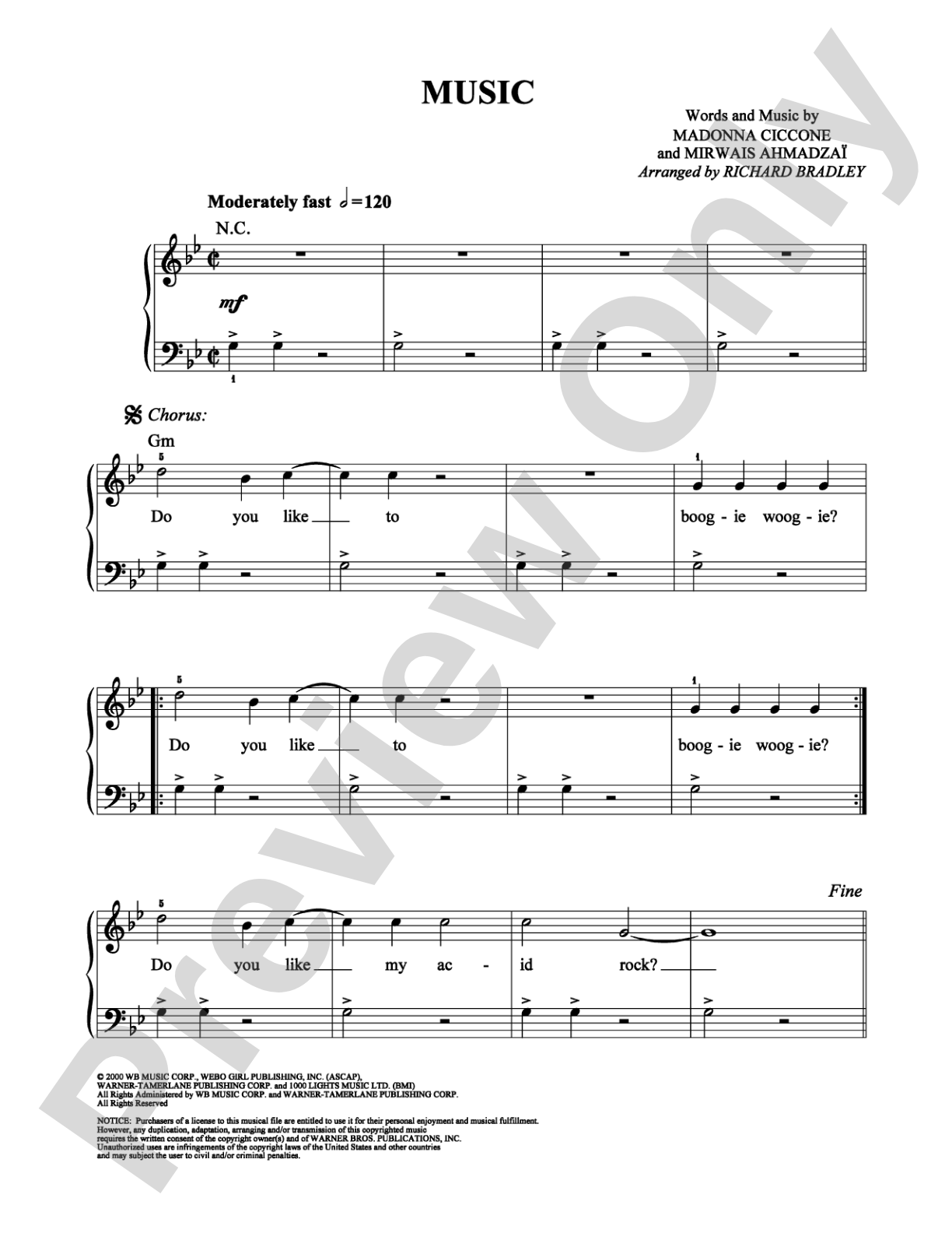 Music: Easy Piano Digital Sheet Music