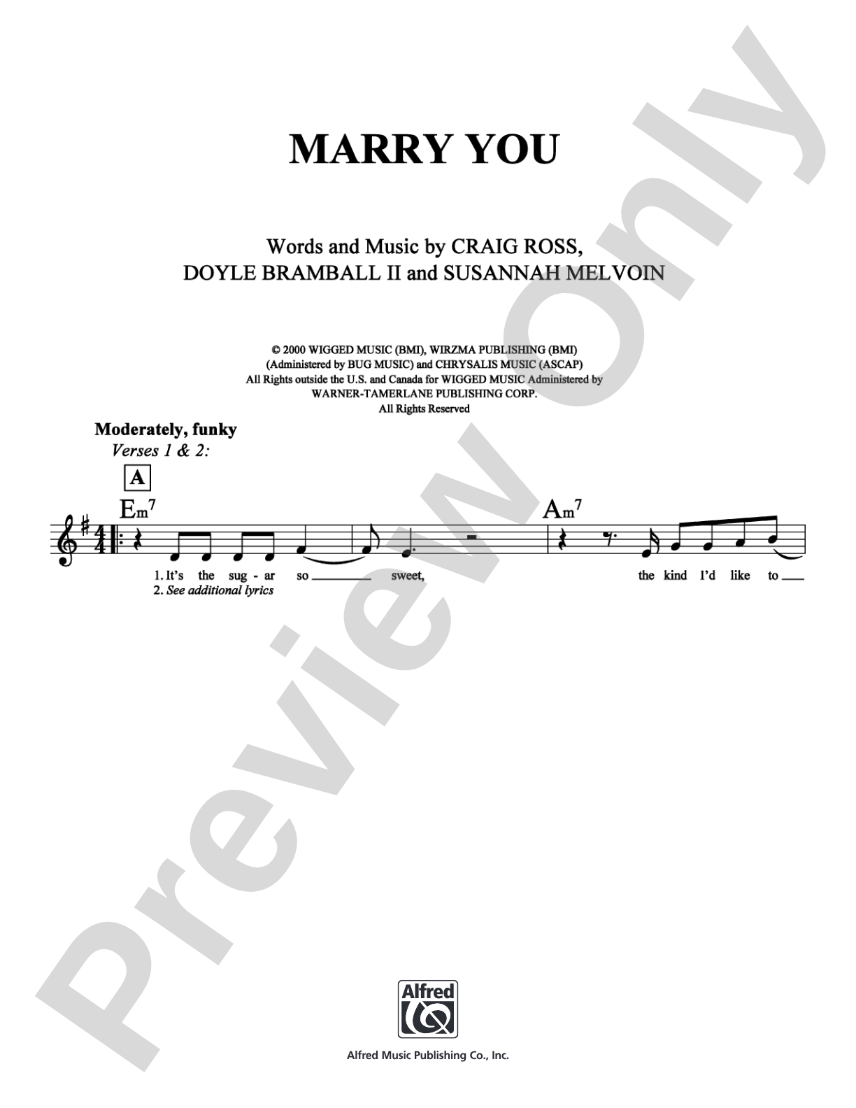 Marry You: Lead Sheet Digital Sheet Music