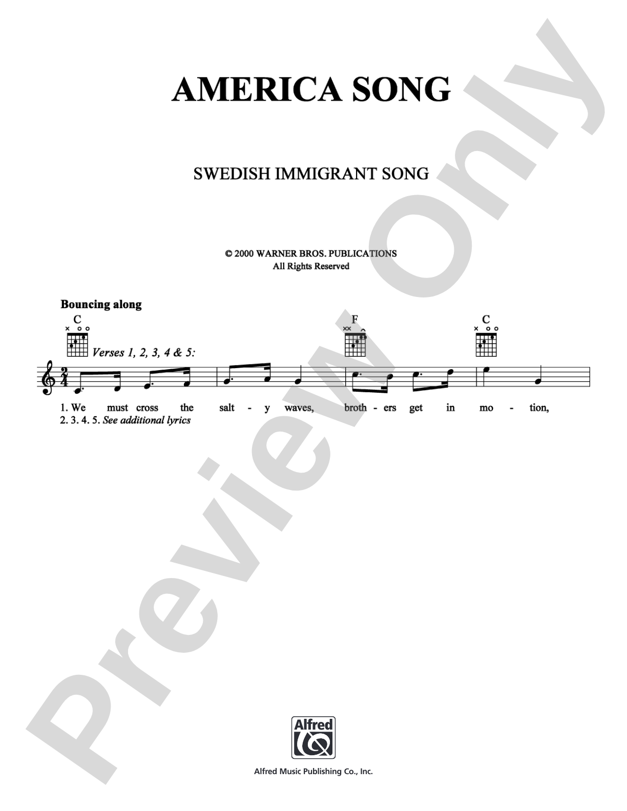 America Song: Lead Sheet Digital Sheet Music