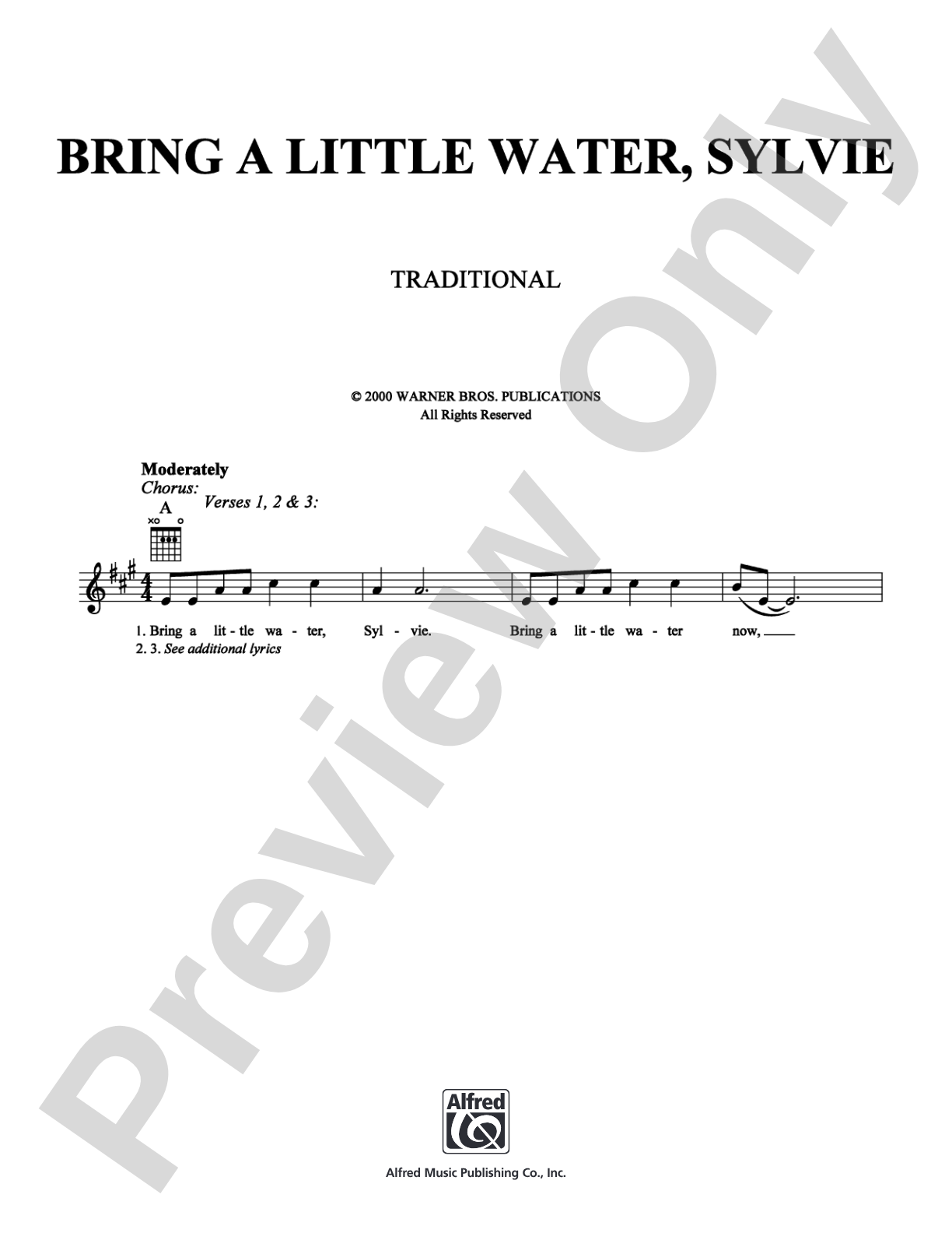 Bring a Little Water, Sylvie: Lead Sheet Digital Sheet Music