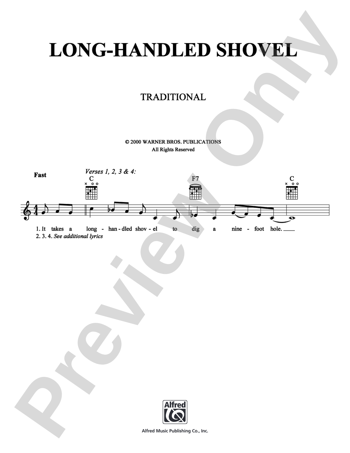 Long-Handled Shovel: Lead Sheet Digital Sheet Music