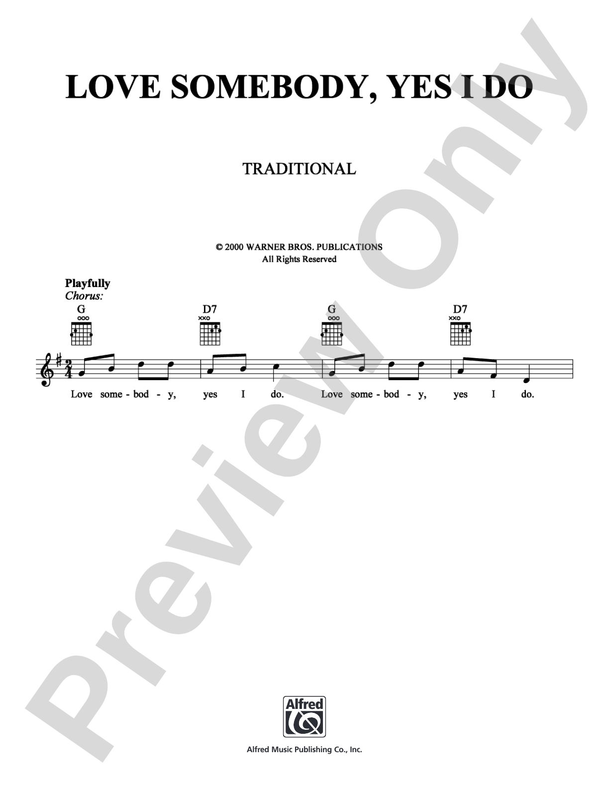 Love Somebody, Yes I Do: Lead Sheet Digital Sheet Music