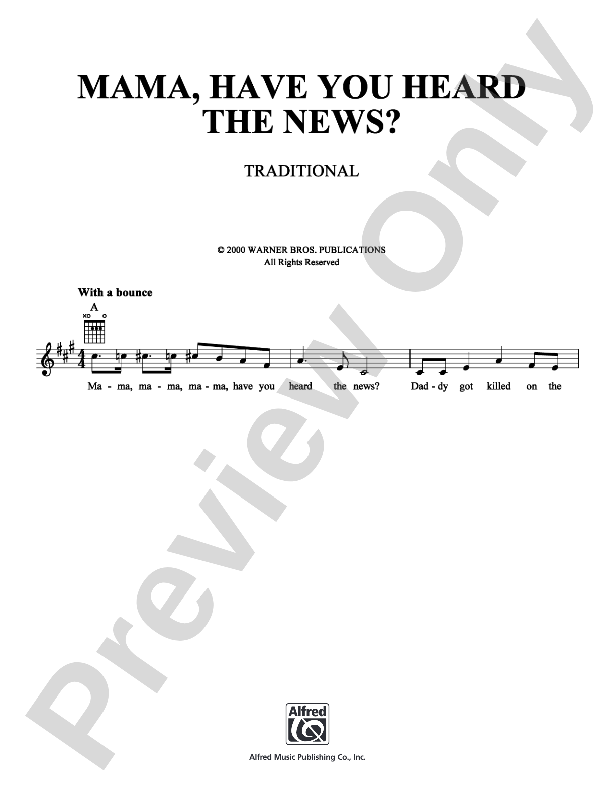 Mama, Have You Heard the News?: Lead Sheet Digital Sheet Music