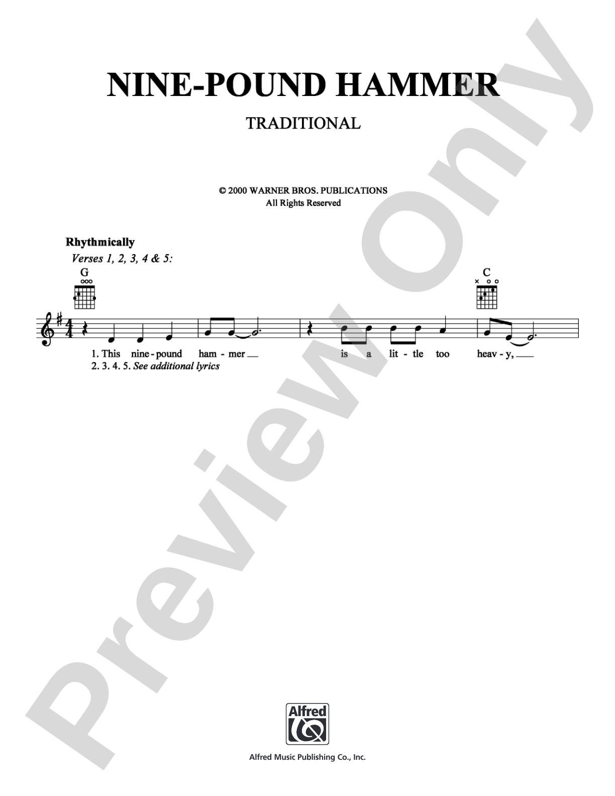 Nine-Pound Hammer: Lead Sheet Digital Sheet Music