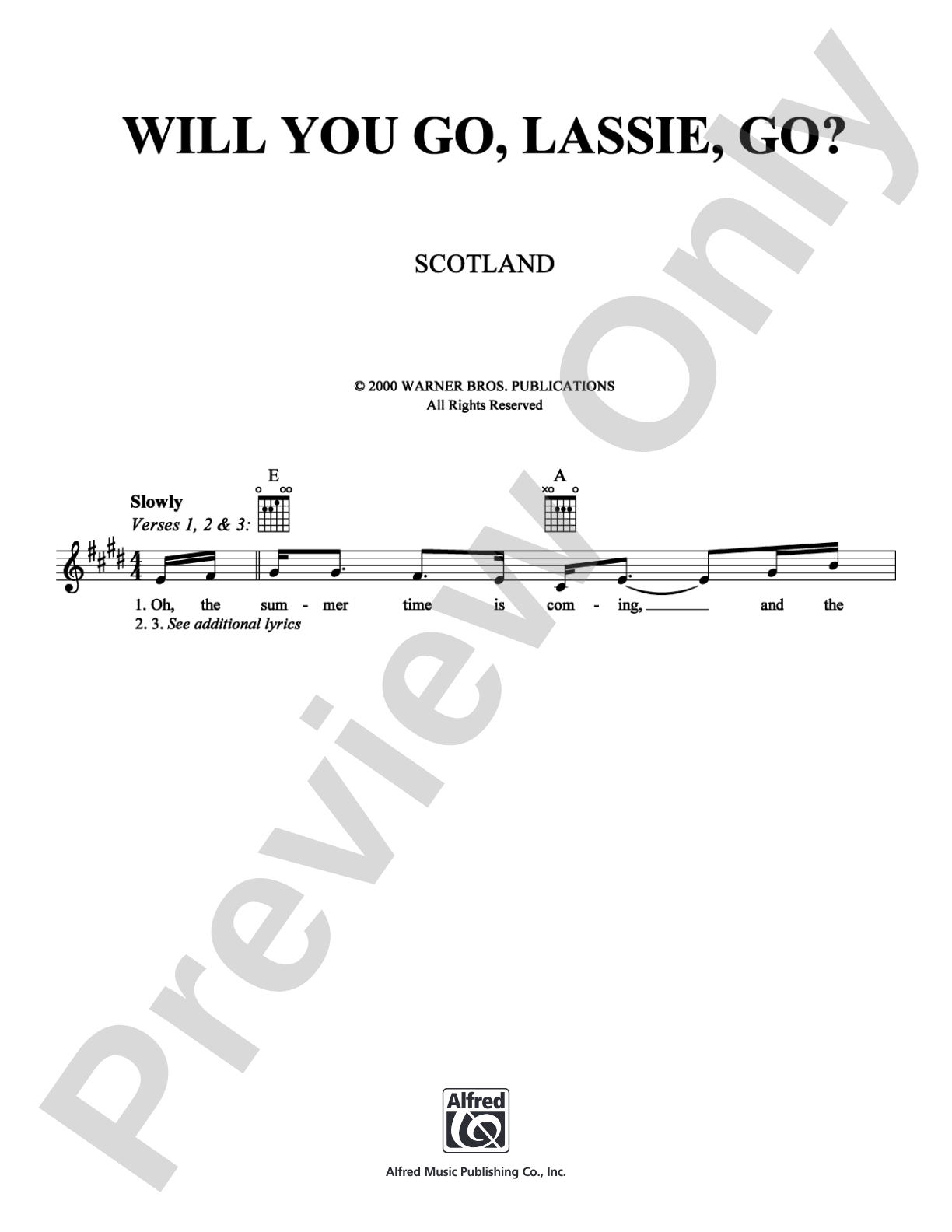 Will You Go, Lassie, Go?: Lead Sheet Digital Sheet Music