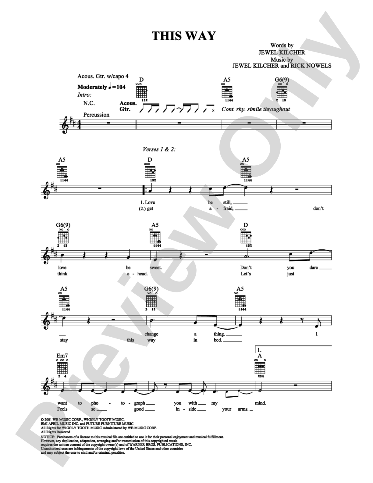 This Way: Guitar TAB Digital Sheet Music