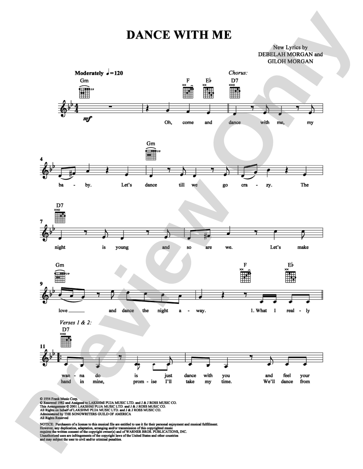 Dance With Me: Easy Guitar Digital Sheet Music