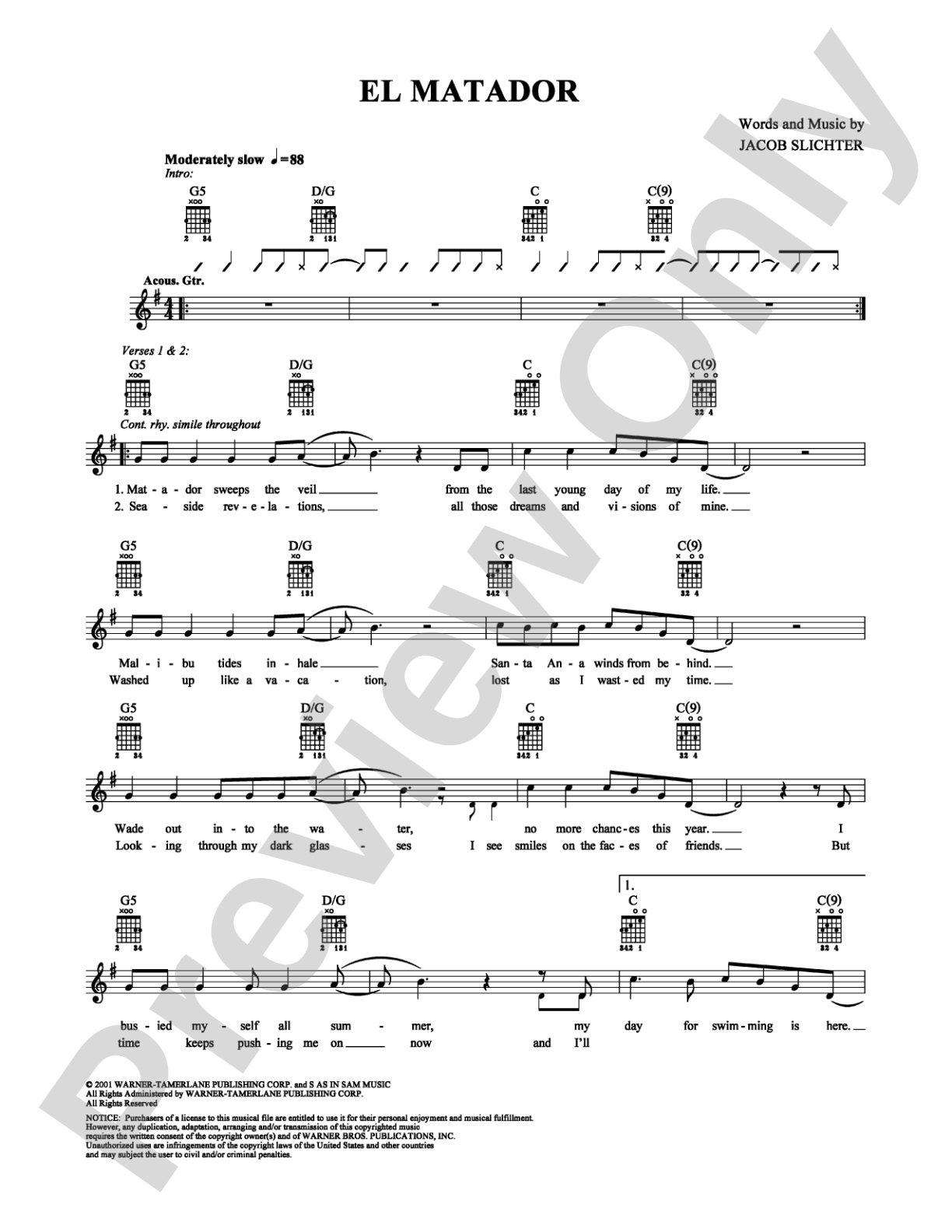 El Matador: Guitar TAB Digital Sheet Music