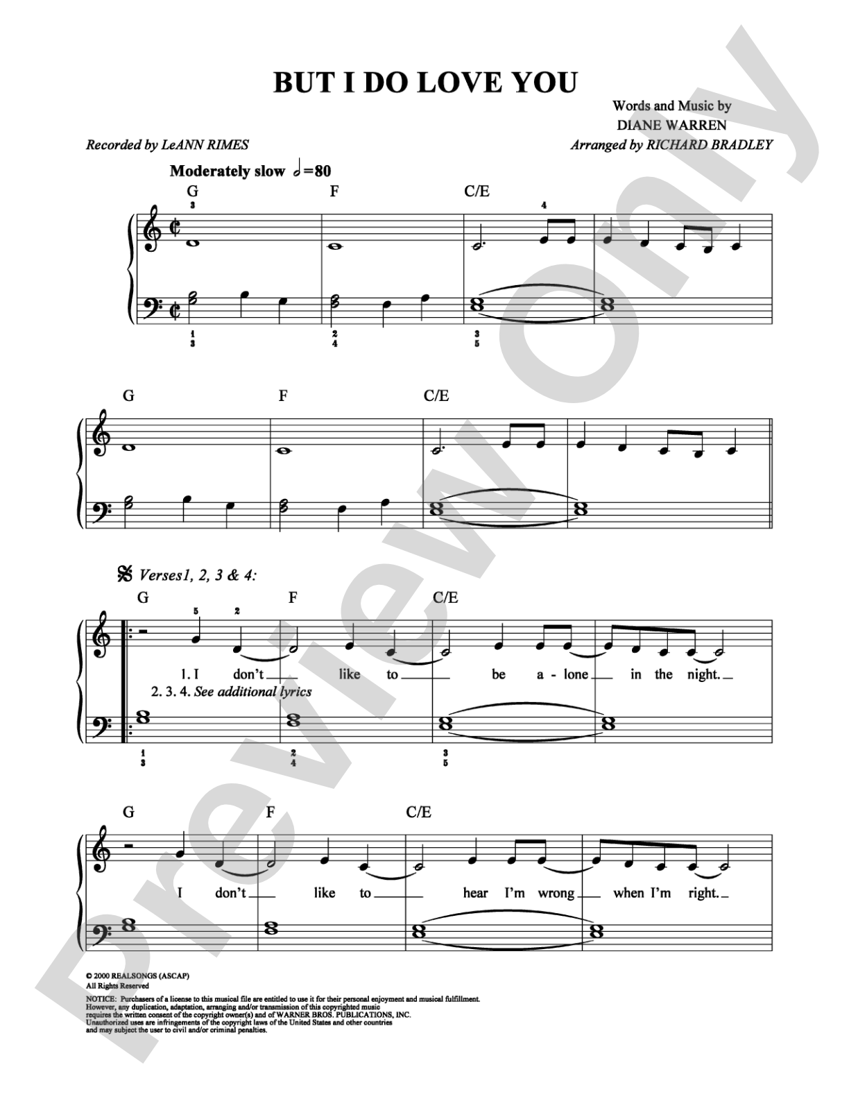 But I Do Love You: Easy Piano Digital Sheet Music