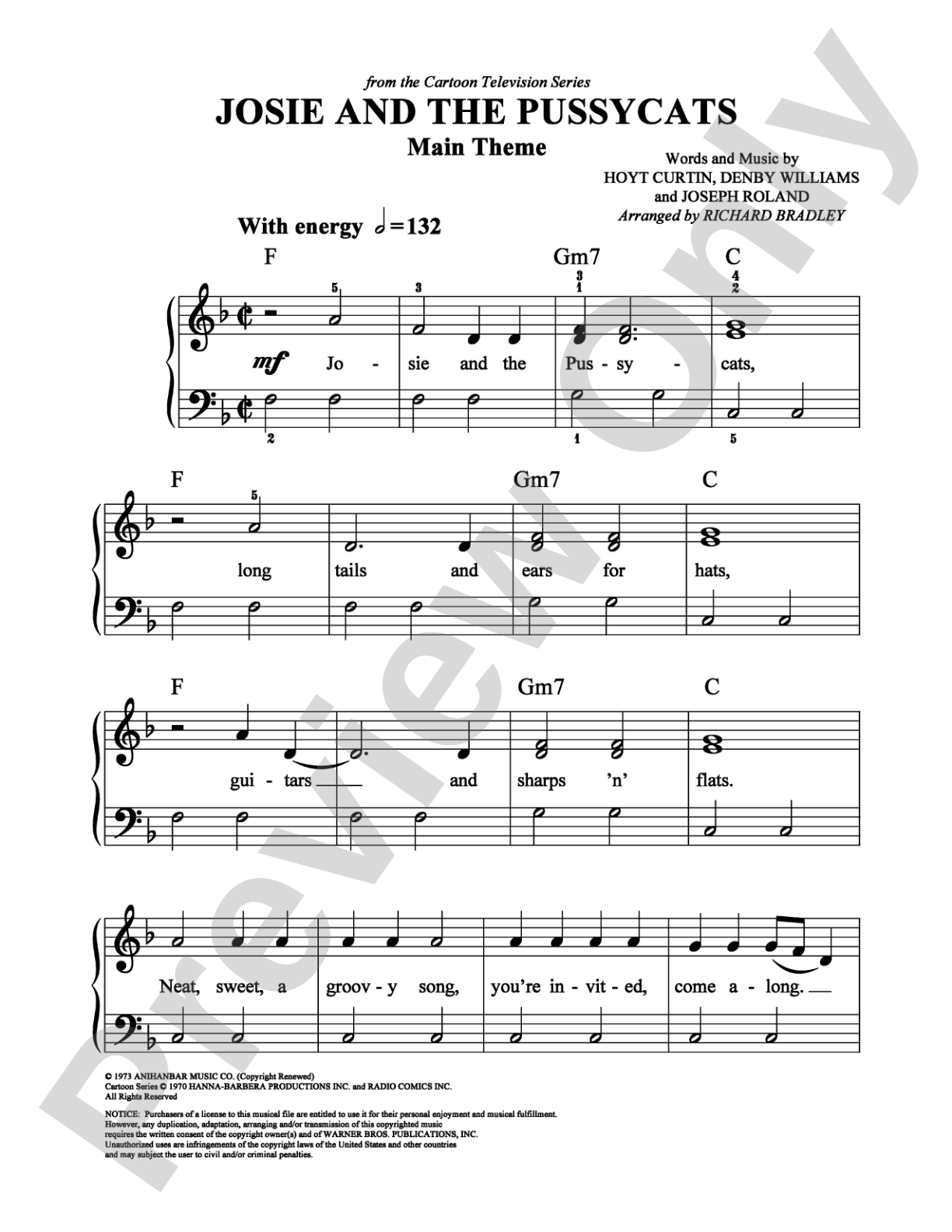 Josie and the Pussycats: Easy Piano Digital Sheet Music