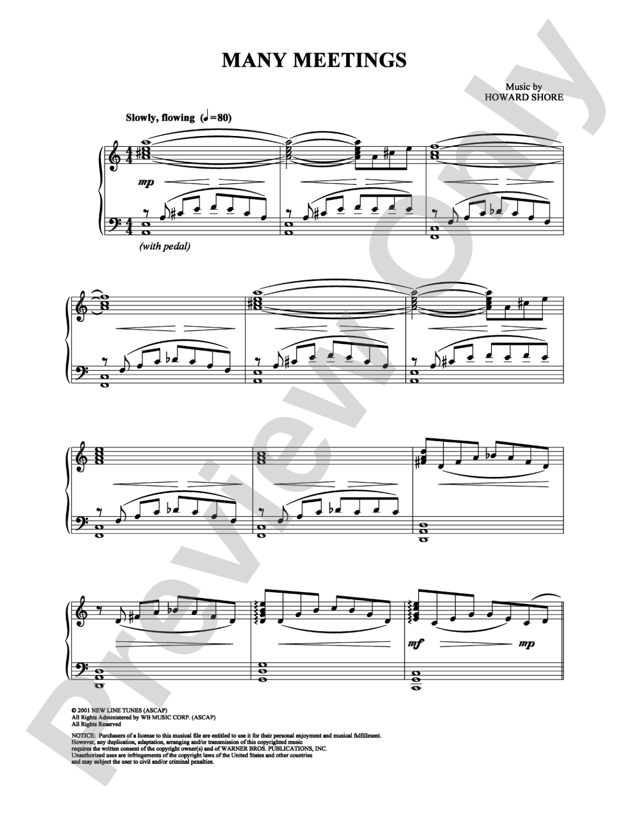 Many Meetings: Piano Digital Sheet Music