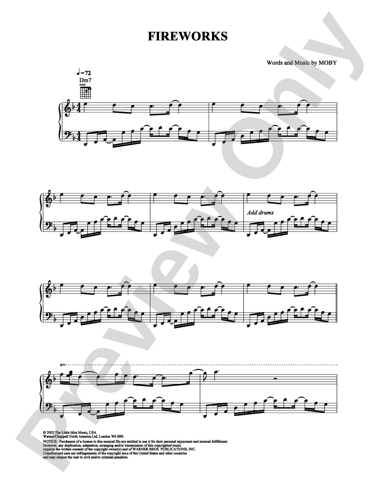 Fireworks: Piano Digital Sheet Music