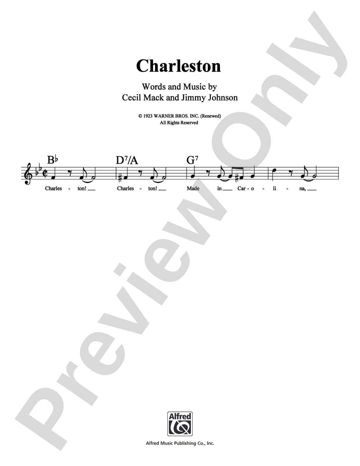 Charleston: Lead Sheet Digital Sheet Music