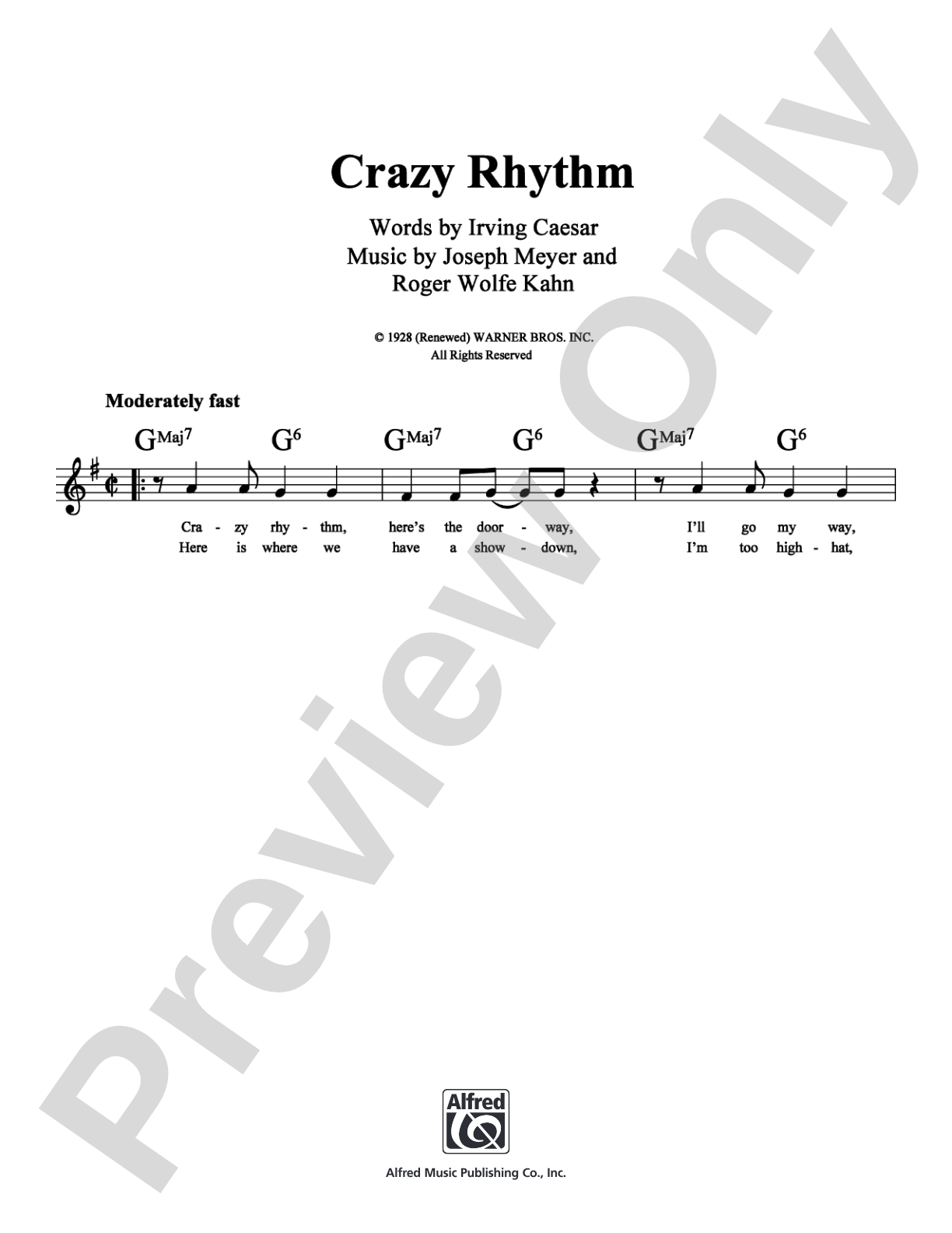 Crazy Rhythm: Lead Sheet Digital Sheet Music