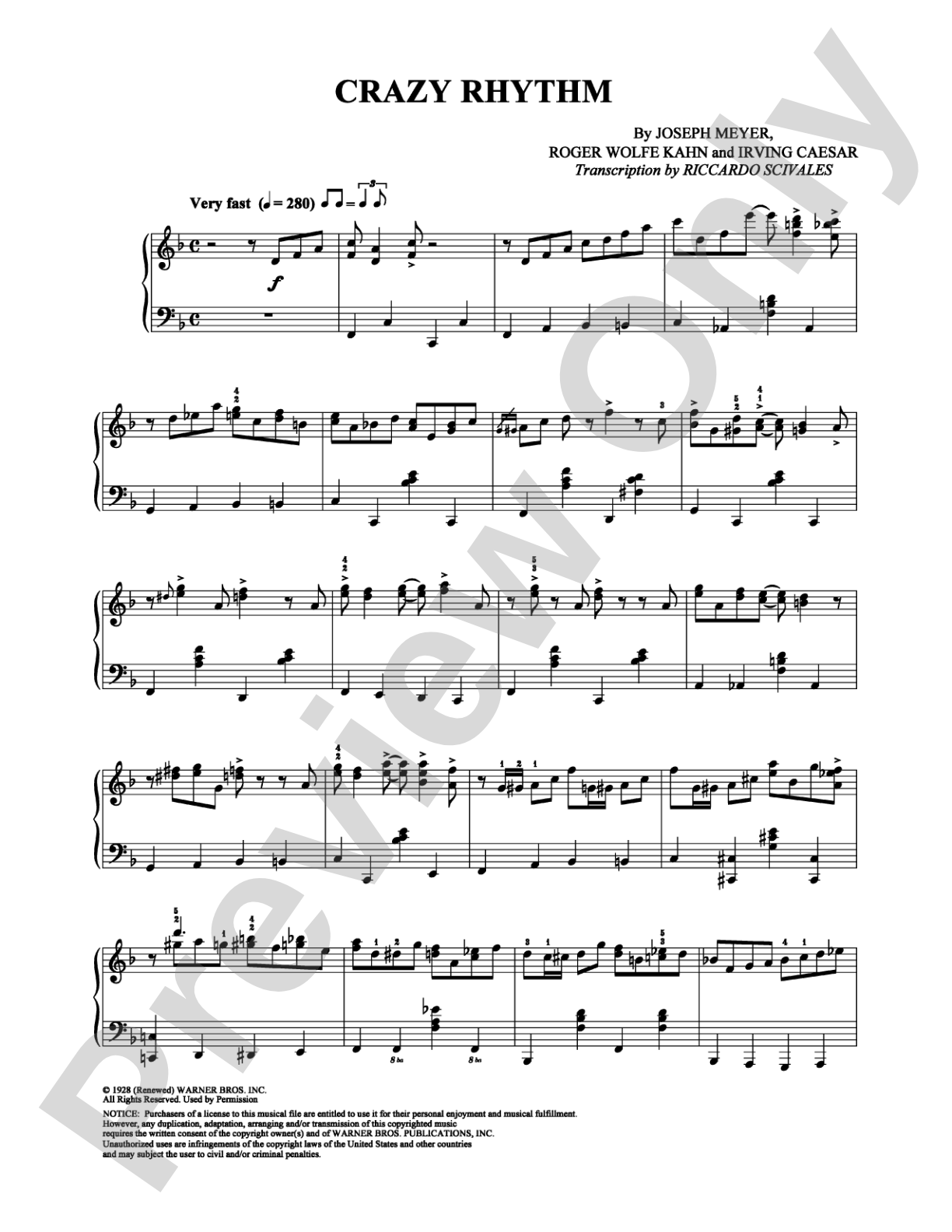Crazy Rhythm: Piano Digital Sheet Music