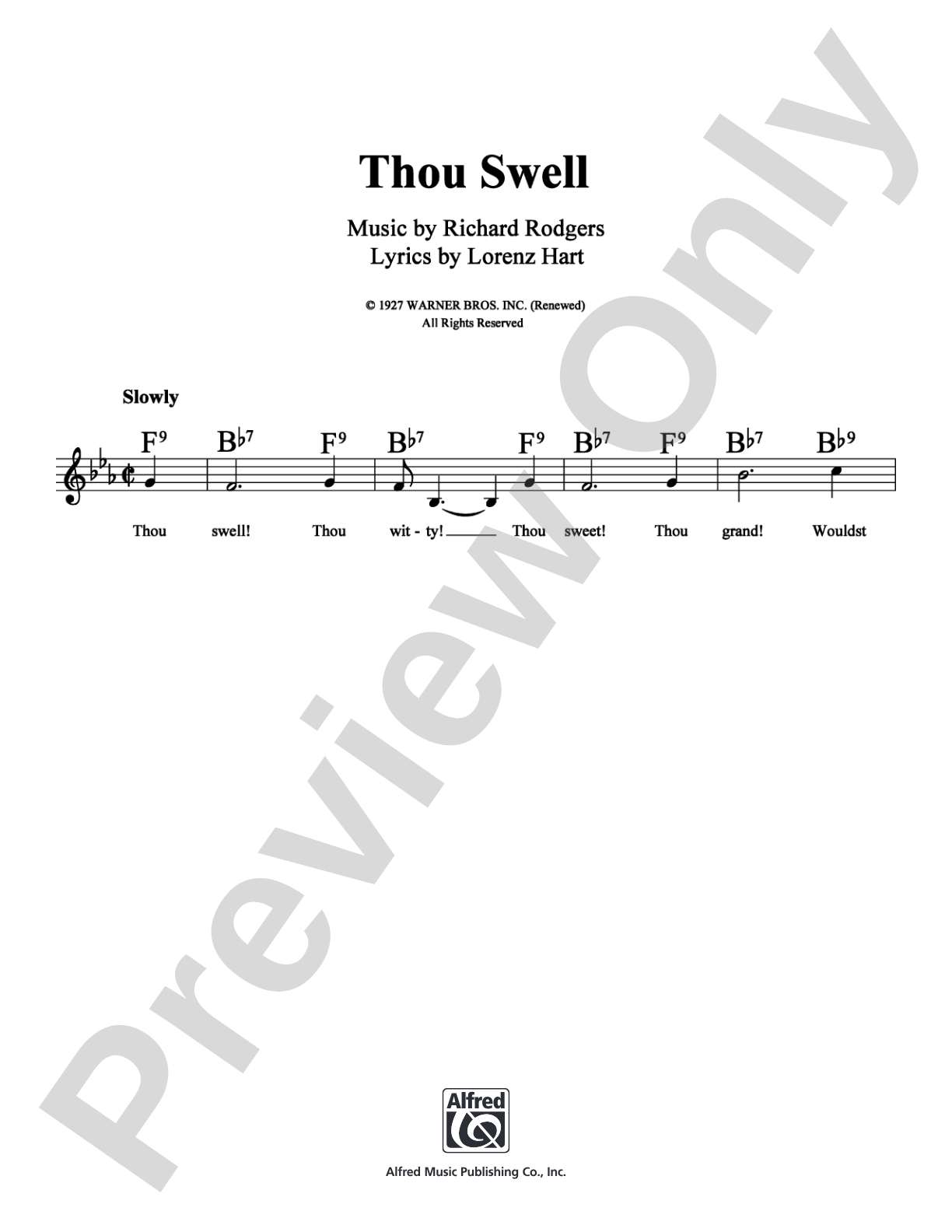Thou Swell: Lead Sheet Digital Sheet Music