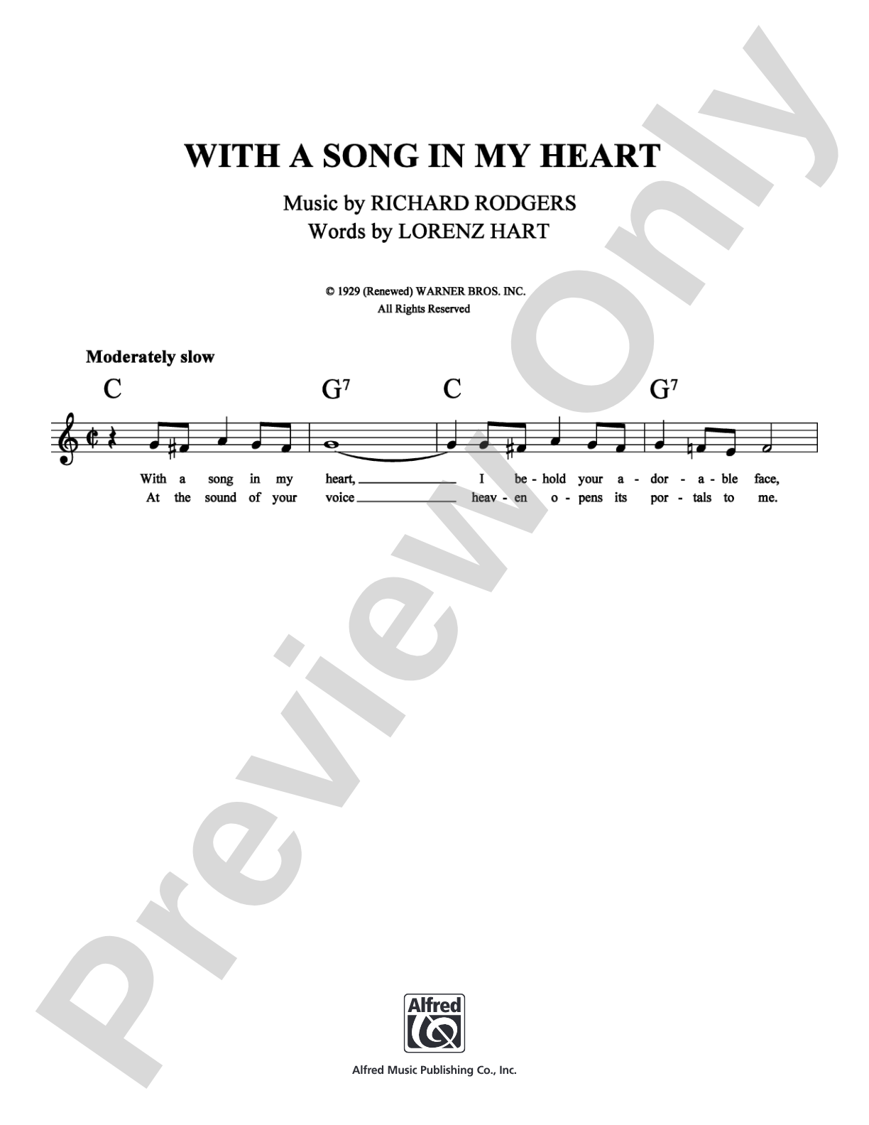 With a Song in My Heart: Lead Sheet Digital Sheet Music