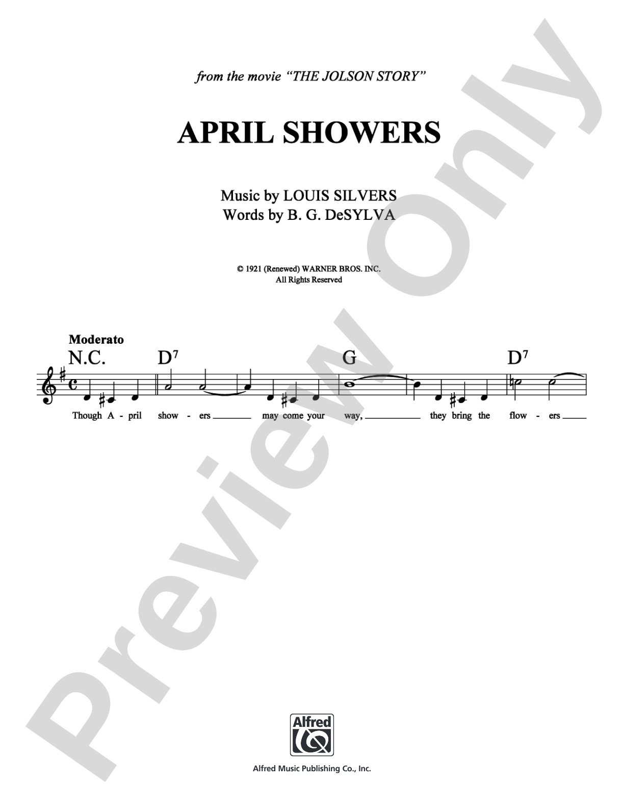 April Showers: Lead Sheet Digital Sheet Music