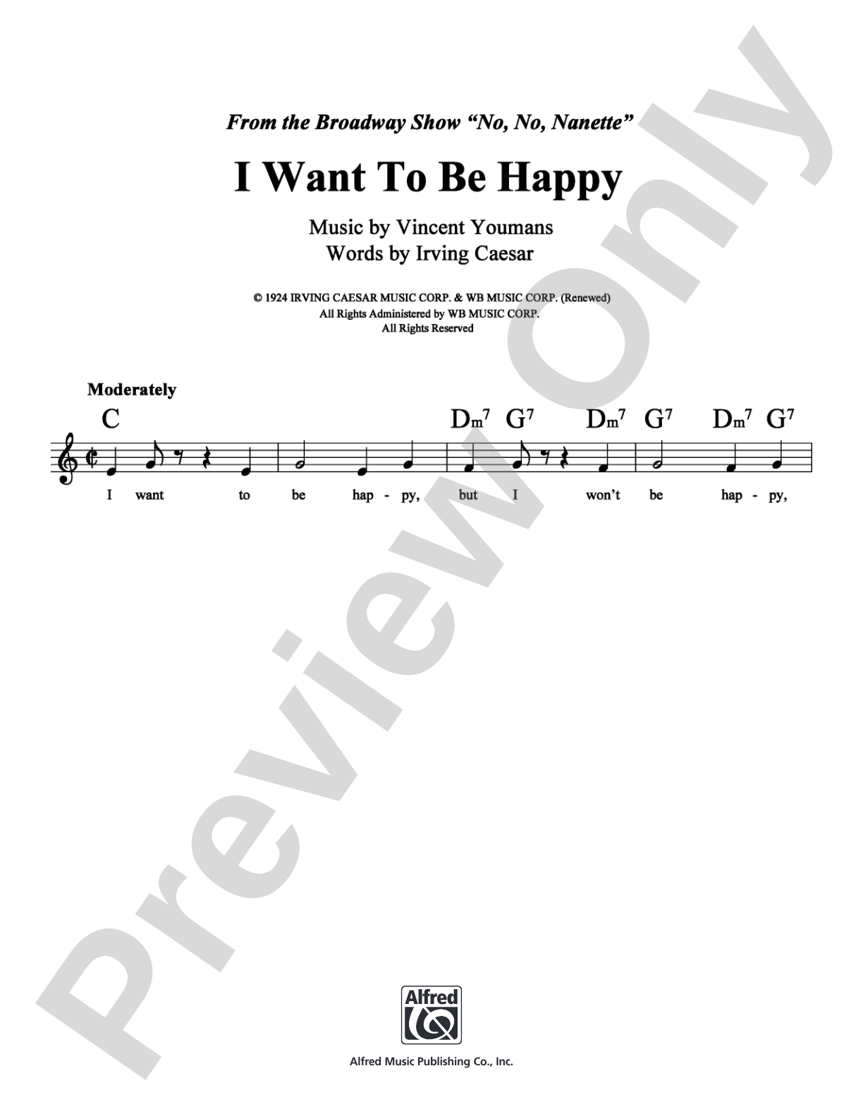 I Want To Be Happy: Lead Sheet Digital Sheet Music